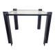 Table d'appoint postmoderne - carrée - en verre - en métal - années 80