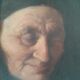 Tableau ancien portrait vieille dame
