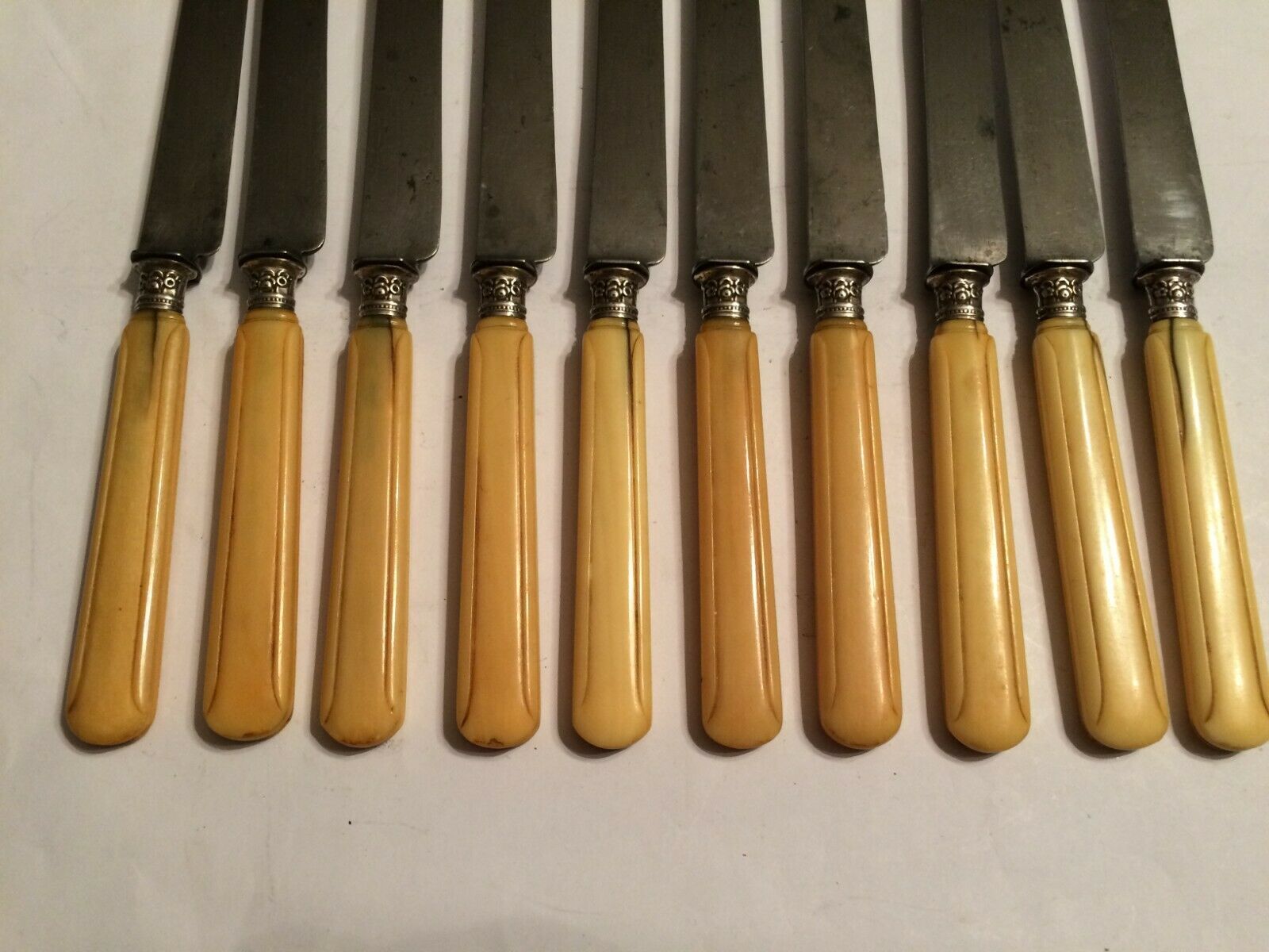 Set of 10 blade knives in steel cheese and dessert