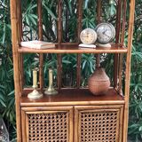 Vintage rattan bookcase