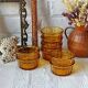 8 vintage amber glass ramekins from Vereco, France.
