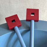 Alessi Euclid salad bowl with cutlery by Michael Graves, 90's