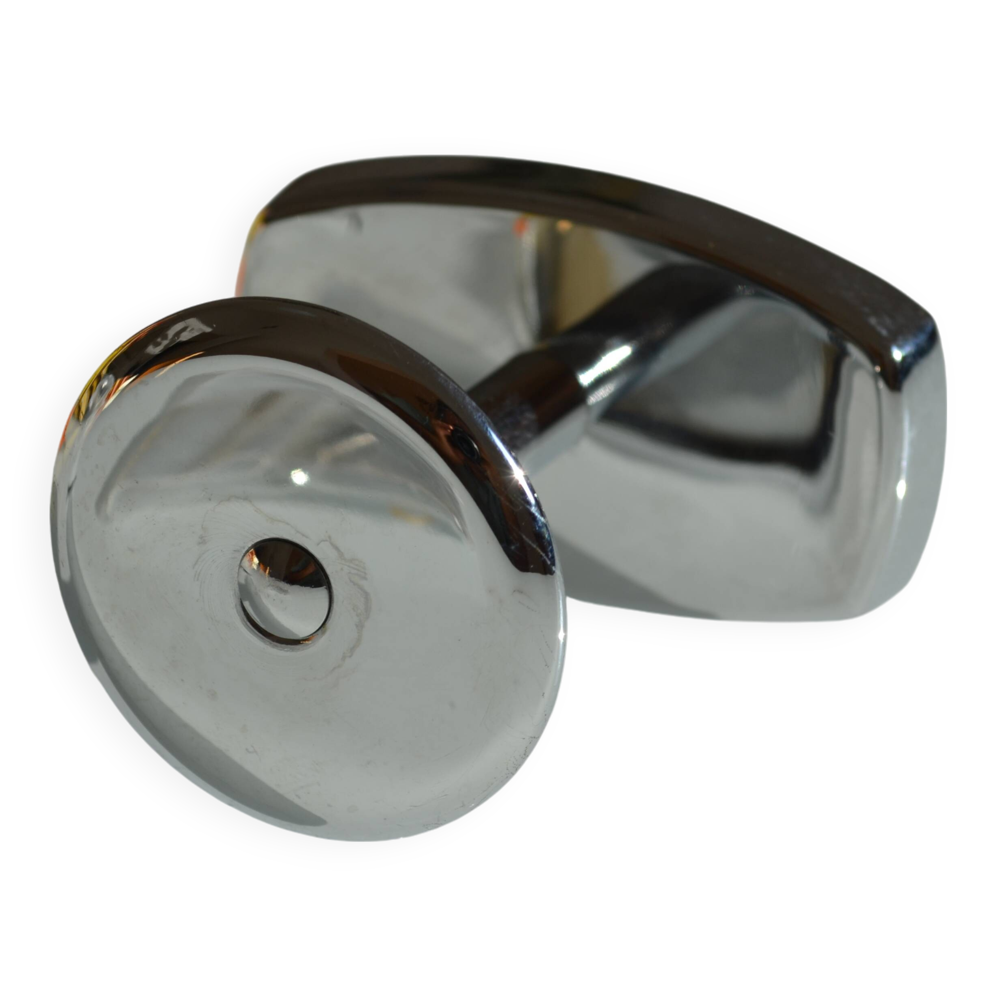 Vintage 80's chrome metal wall coat rack with 1 hook