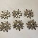 Set de 6 porte-couteau fleurs en métal argenté, 1960