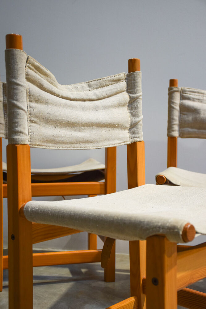 Series of four Ikea pine chairs 1986'