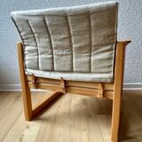 Iconic set of 2 safari armchairs by karin mobring and their coffee table – vintage ikea design in solid pine, vintage