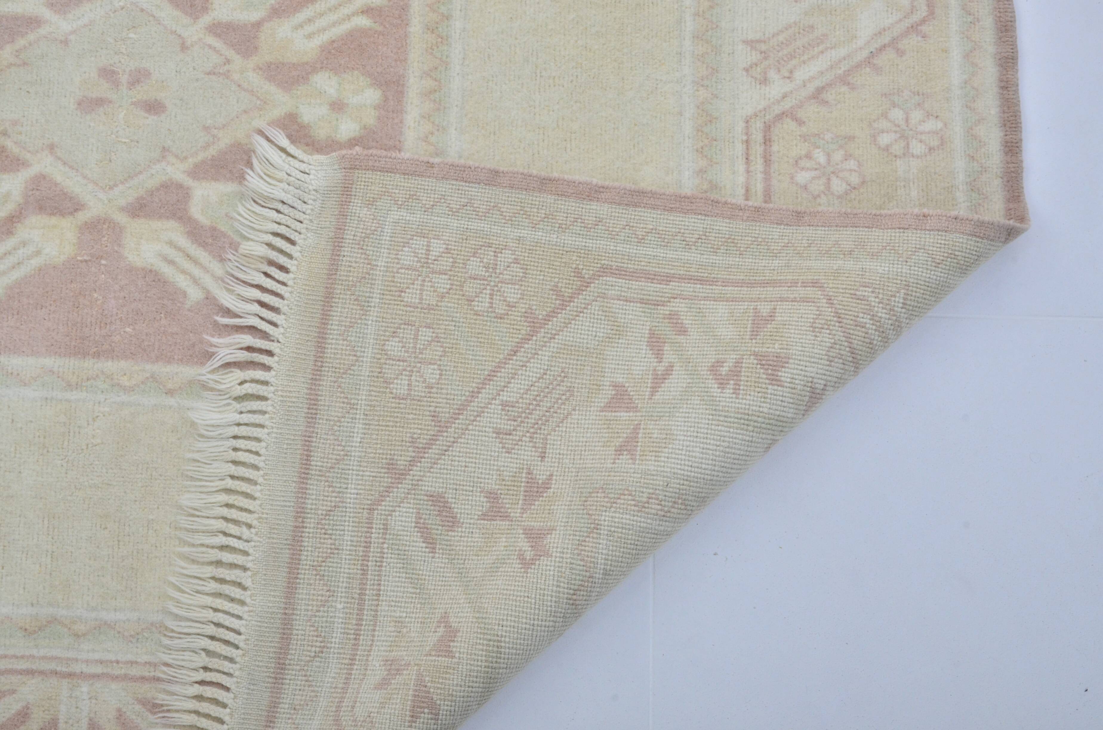 Tapis vintage neutre noué à la main sku 3591