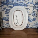 White earthenware dish "faces" by Jean Marais, dreamlike surrealism 70s