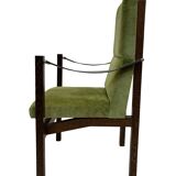 Vintage armchair solid wenge design 60s leather armrests design