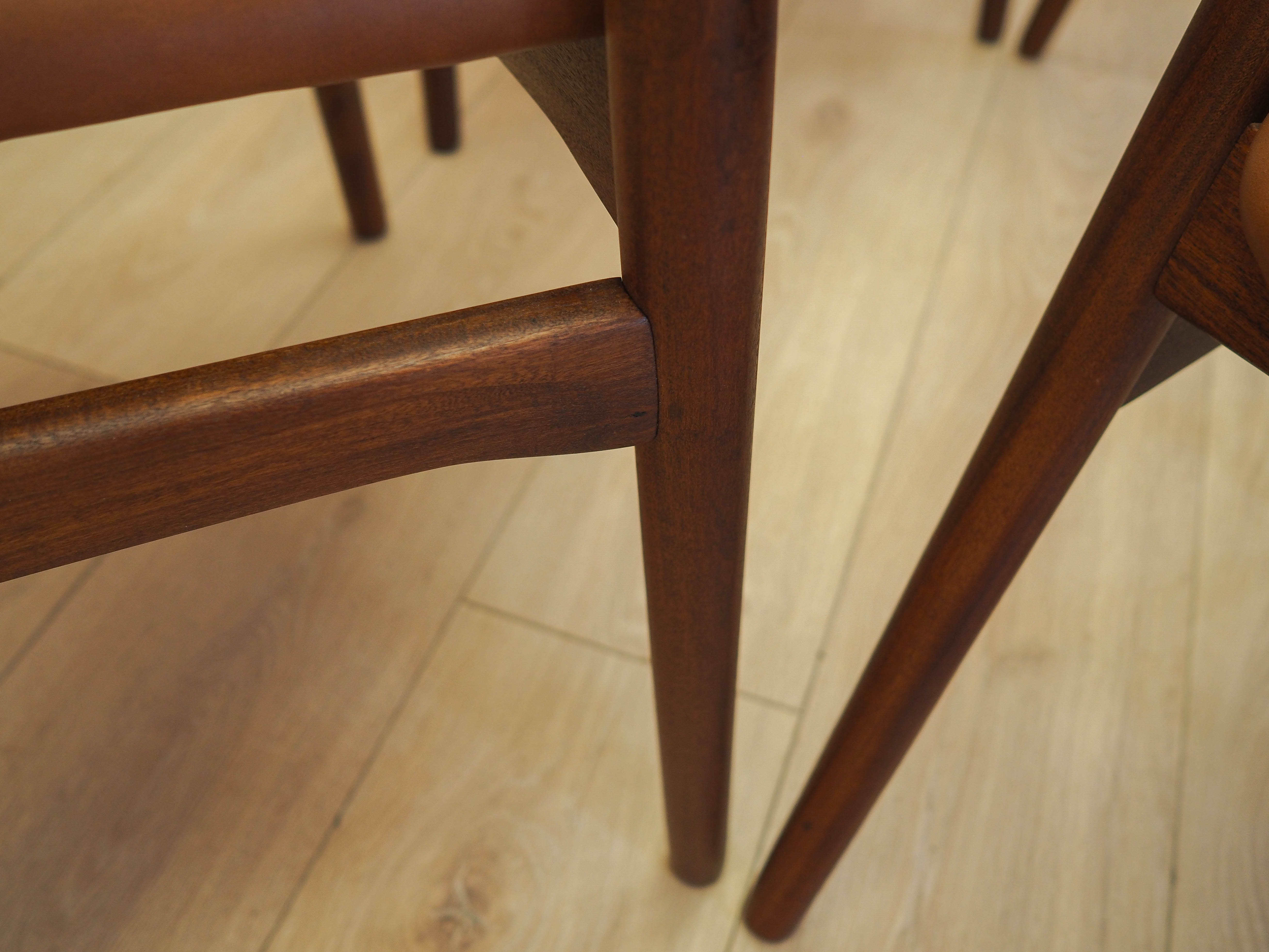 Set of six teak chairs, Danish design, 1970s, made in Denmark