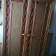 Armoire en rotin, cannage et velours