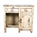 Old Burmese teak desk with original white patina