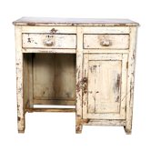 Old Burmese teak desk with original white patina