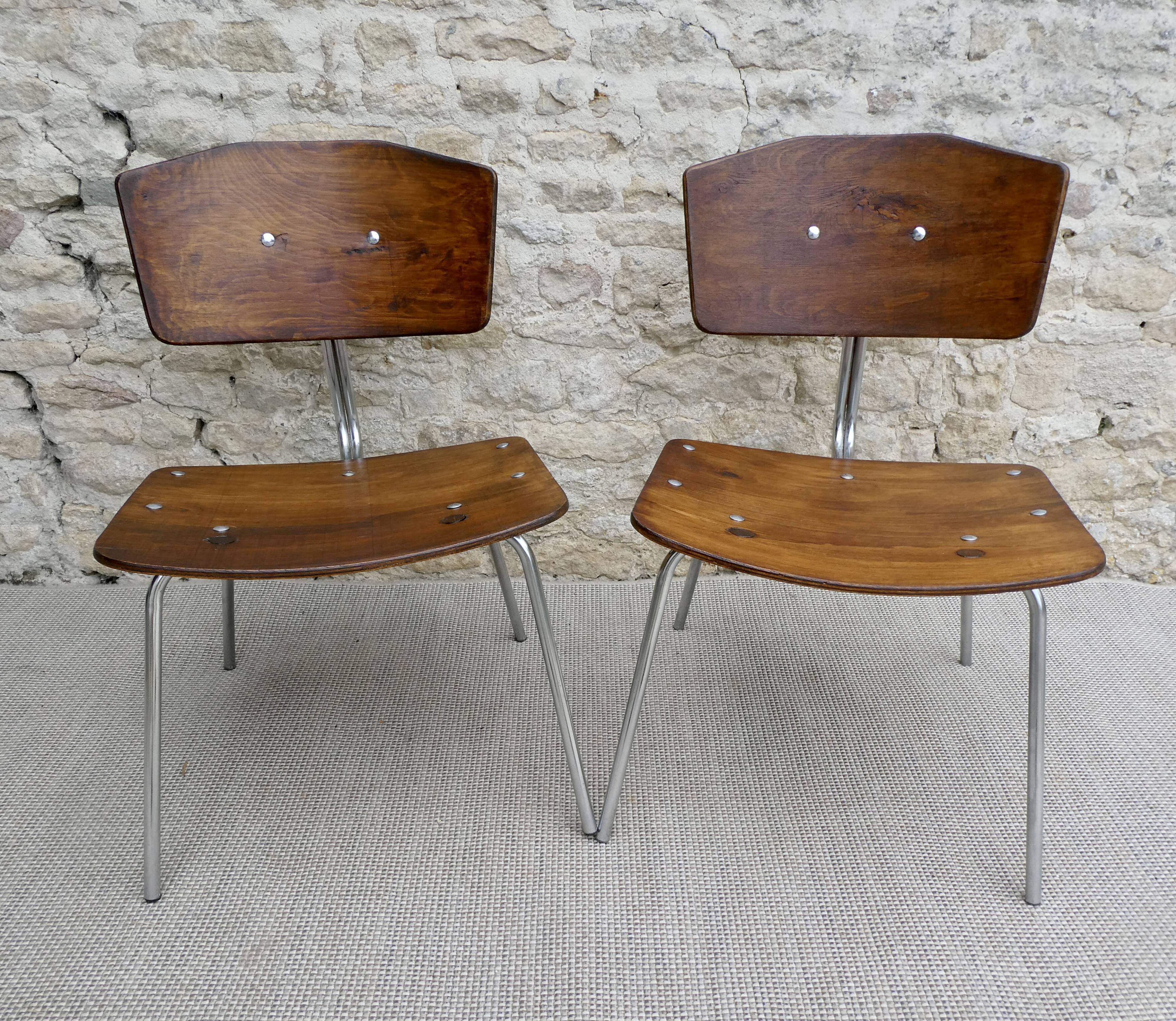 Pair of drivers from the 50s, made of wood and metal