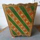 Old painted and gilded wooden waste paper basket in Florentine style