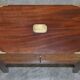 Antique hardwood military campaign desk with writing slope.