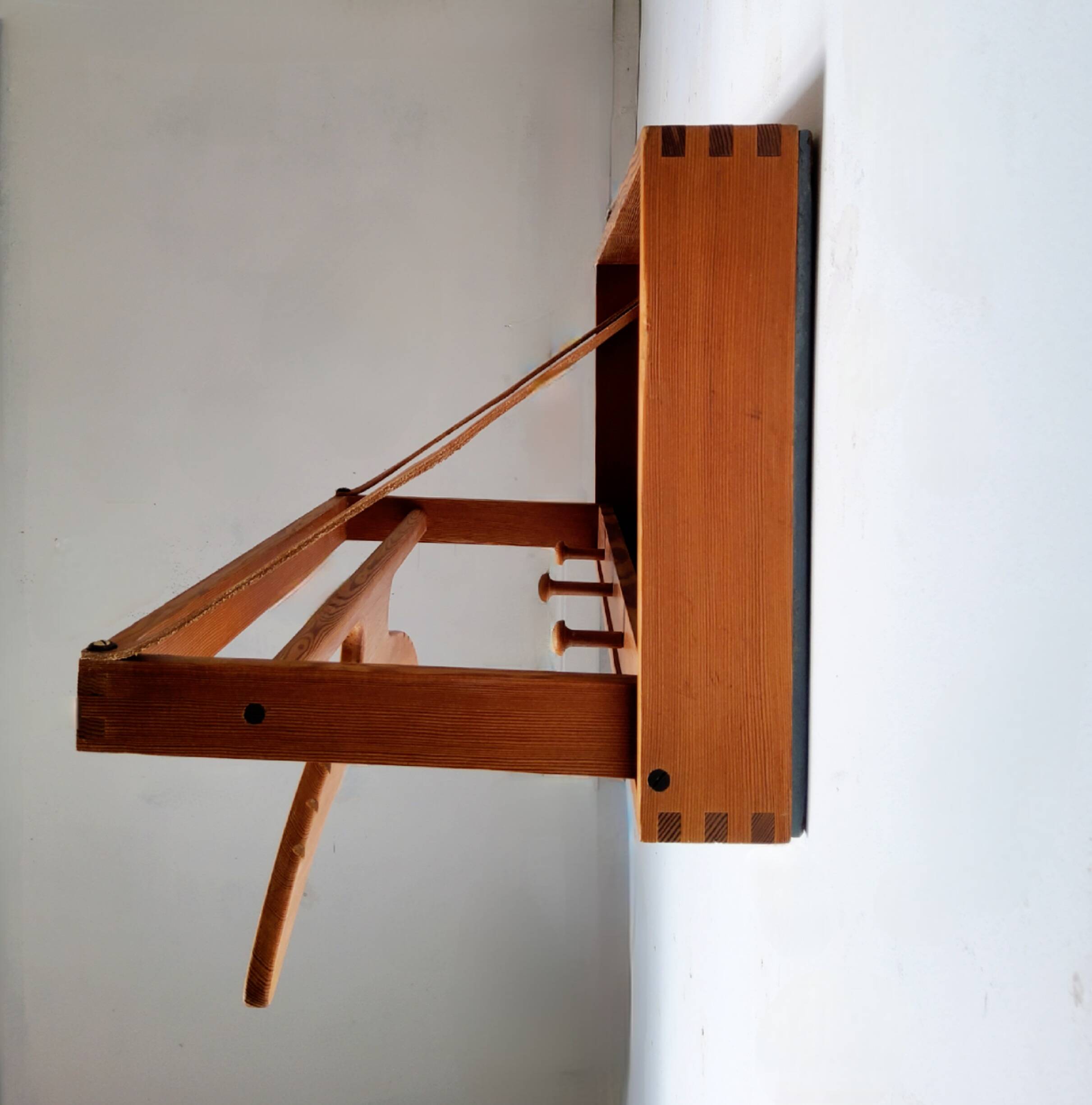 Scandinavian coat rack in solid teak Denmark 1960s