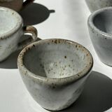 Set of 5 Indonesian ceramic handle coffee cups