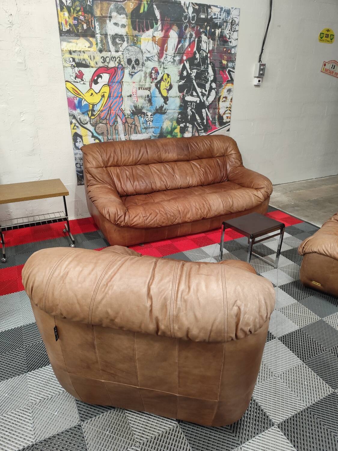 J.F. Mur Line Vintage Soft Leather Armchairs