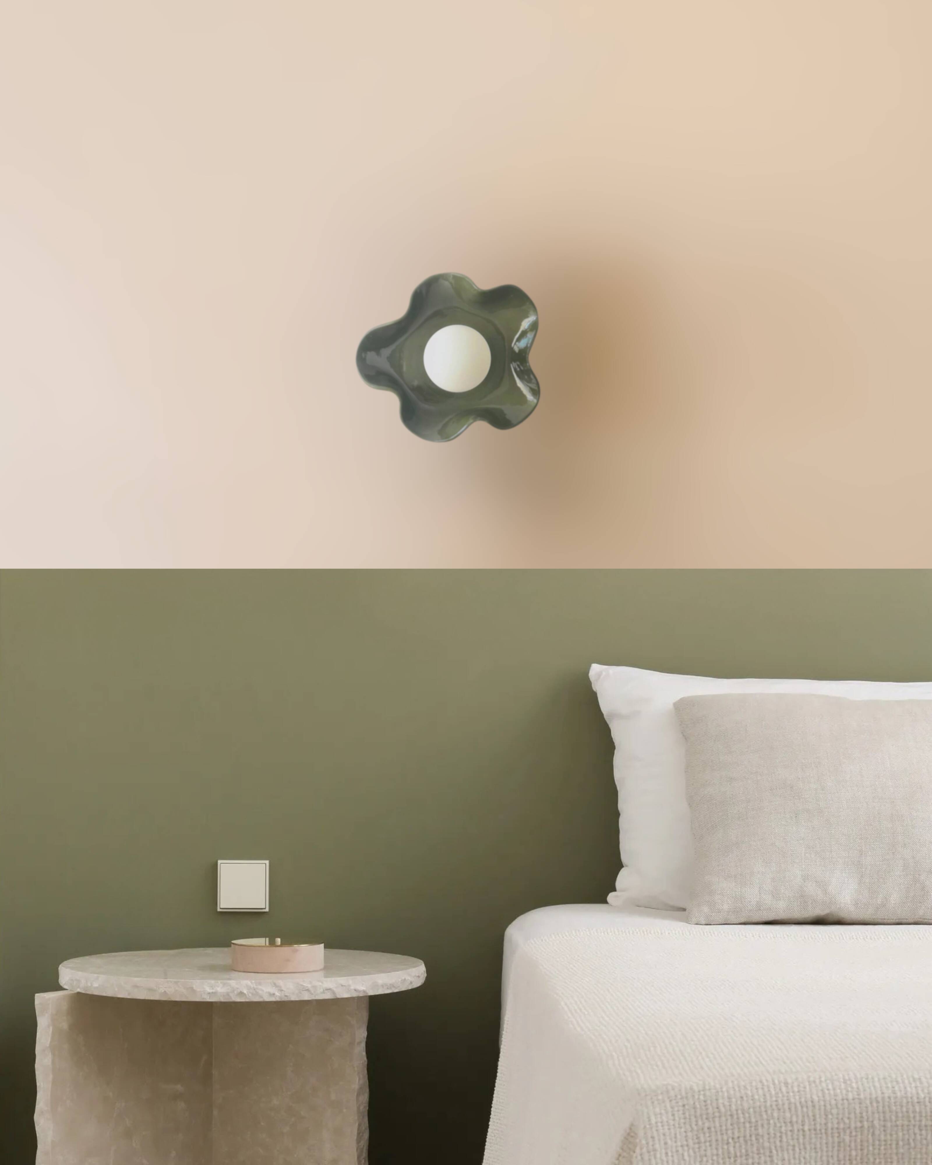 Square Coco Ceramic Wall Light - Jelly Olive