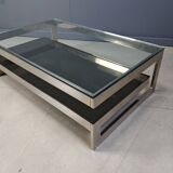 Vintage two tier belgochrom 23kt coffee table, 1970s