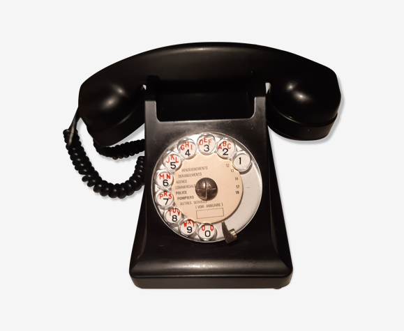 Telephone bakelite noir