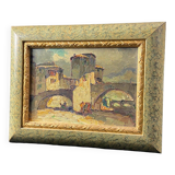 Tableau signé Louis PASTOUR 1876-1948 Vue du pont de Sospel (Provence)