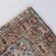 Tapis vintage turc fait main à décor de médaillon vert et beige