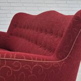 Années 1960, canapé danois 3 places, état d'origine, tissu coton-laine.