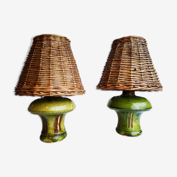 Pair of ceramic lamps