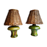 Pair of ceramic lamps
