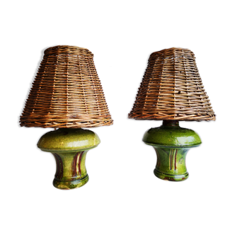Pair of ceramic lamps