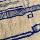 Handmade Moroccan Azilal rug in blue and white, 150/250 cm.