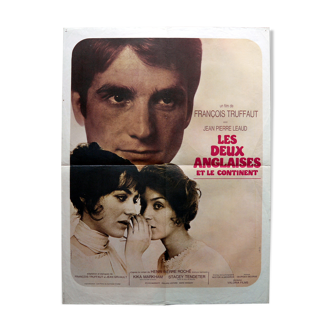 Original cinema poster "The Two English and the Continent" François Truffaut