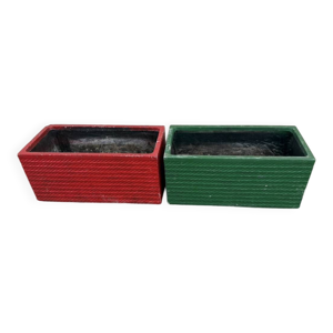 2 jardinières rouge/vert