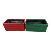 2 jardinières rouge/vert