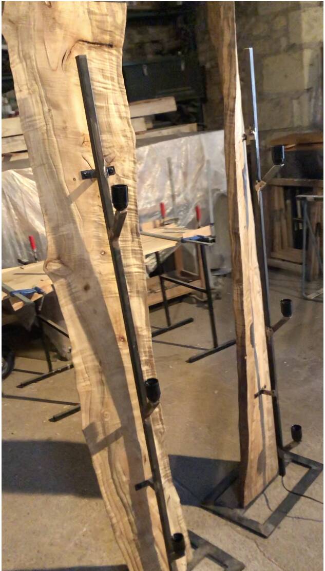 Eucalyptus and metal floor lamp