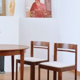 4 modernist cream chairs