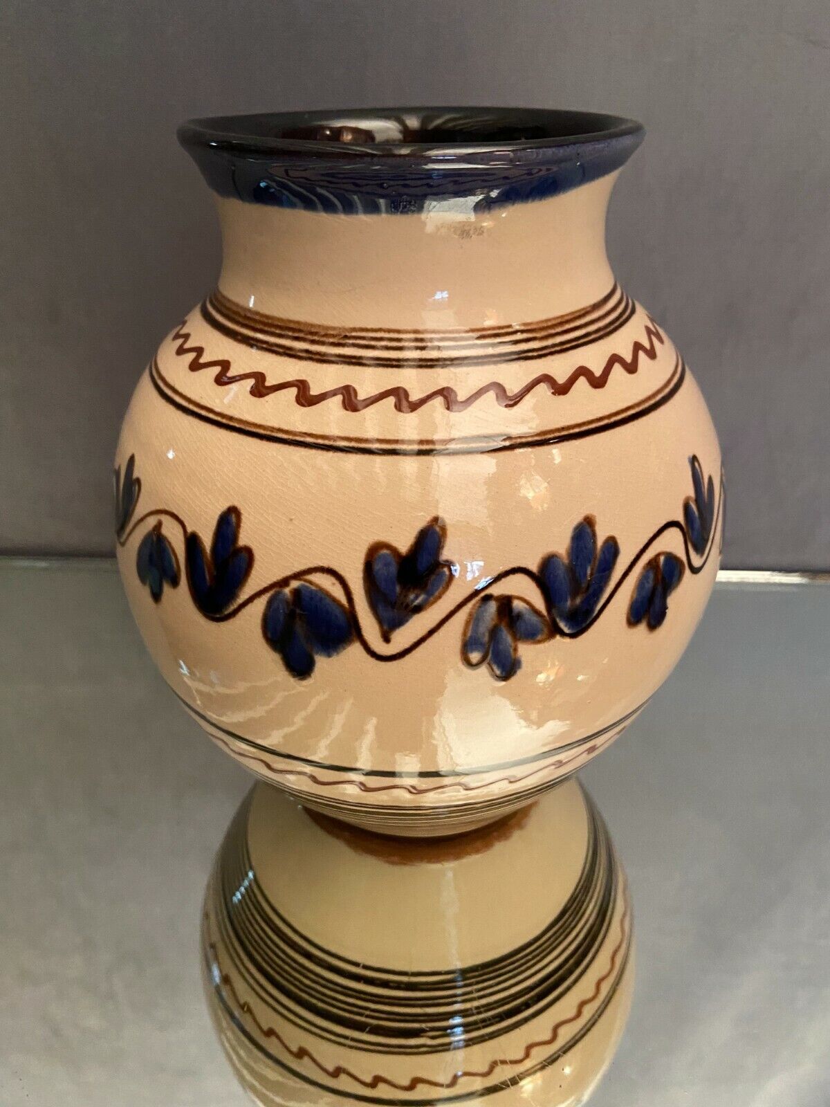 Glazed terracotta vase decorated with Savoy vegetable frieze