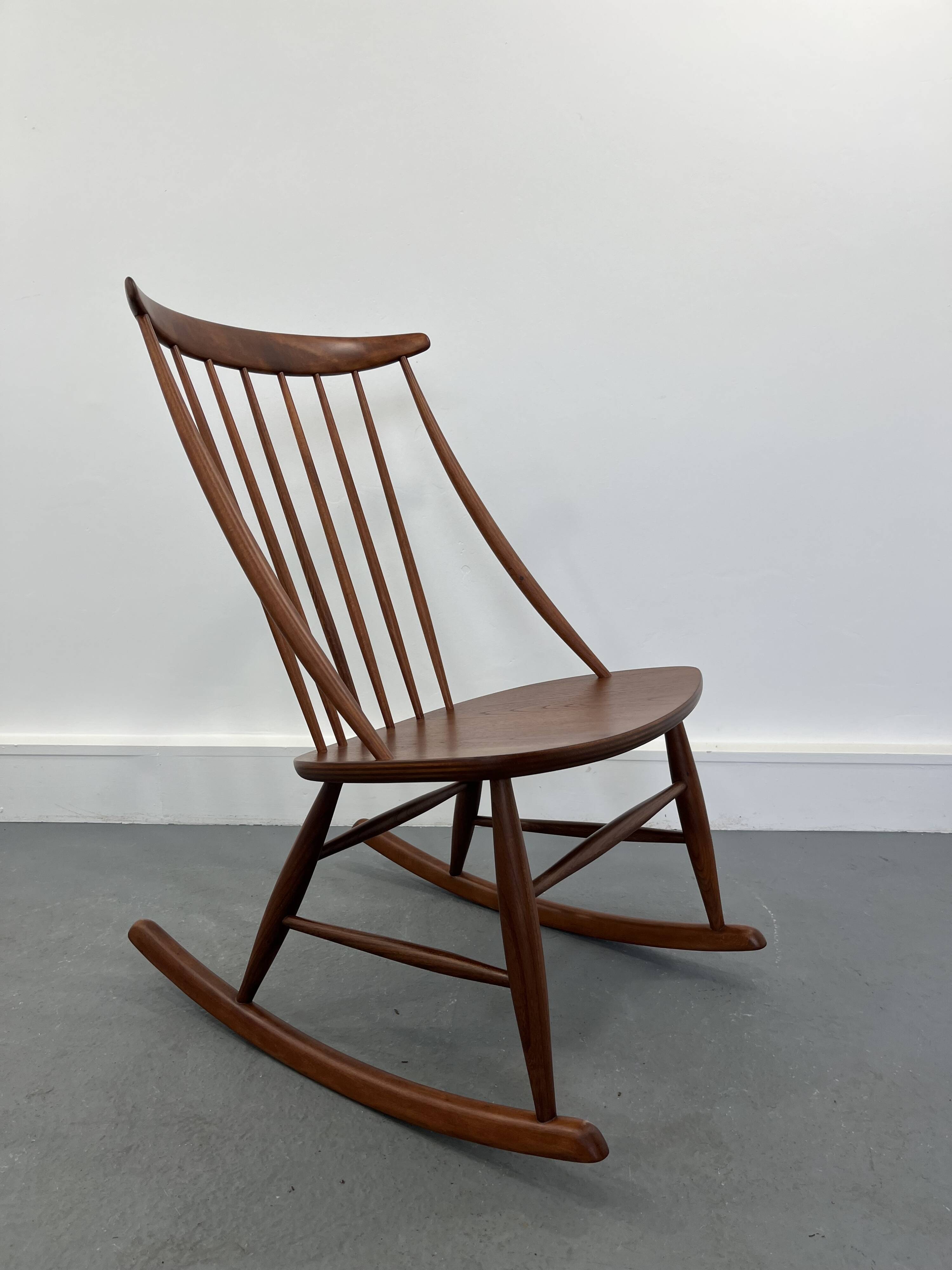 Mid-Century Rocking Chair by Illum Wikkelsø for Niels Eilersen