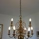 "Dutch" gold metal chandelier with 9 light arms - 1960