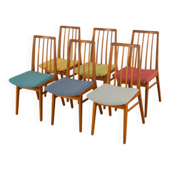 Colorful Scandinavian Dining Chairs (set of 6), 1960s