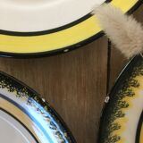 Yellow & black dessert plates Henriot Quimper