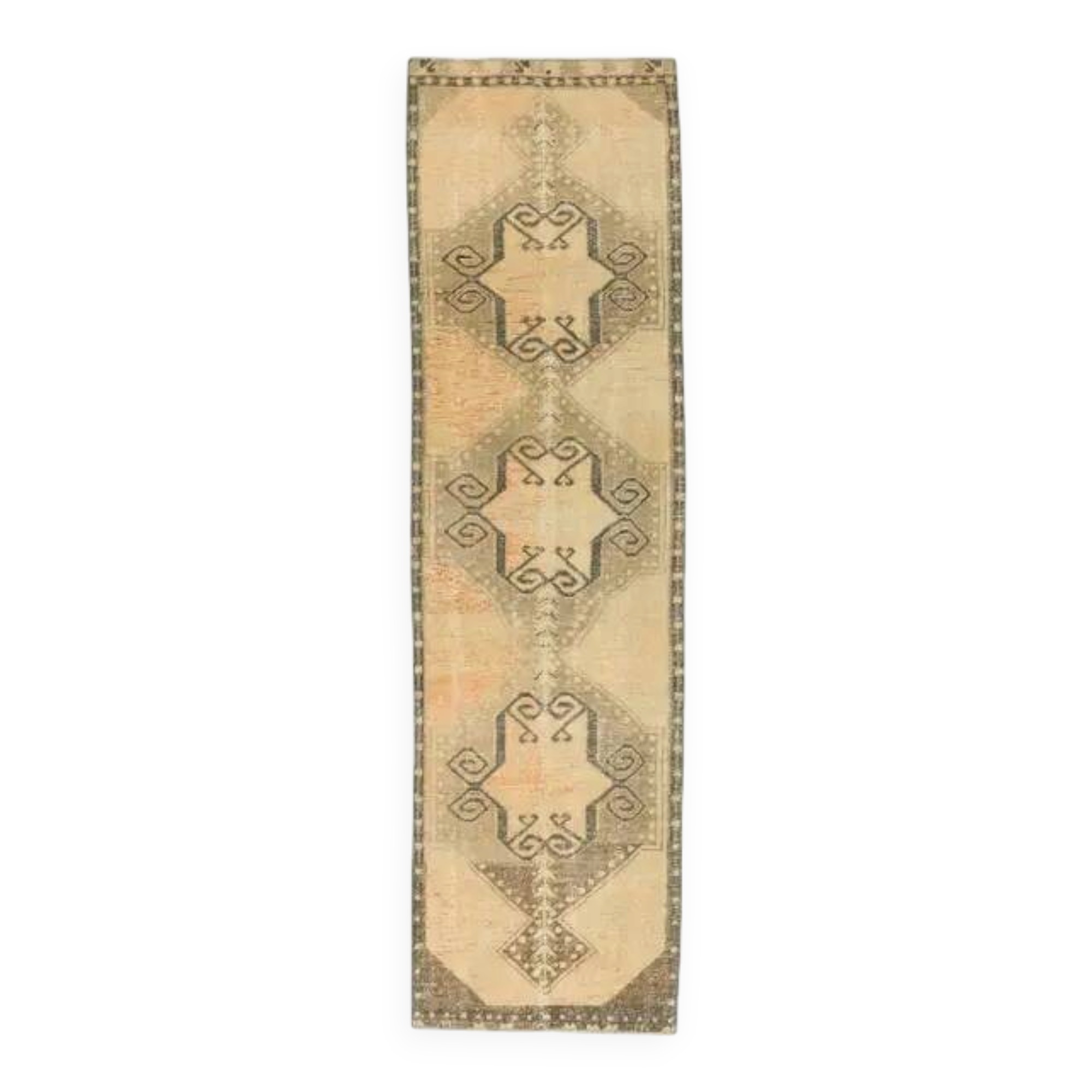 1970s Turkish Handmade Wool Runner Rug 81x297