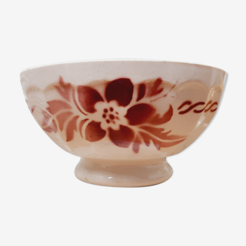 Faceted bowl pink flowers