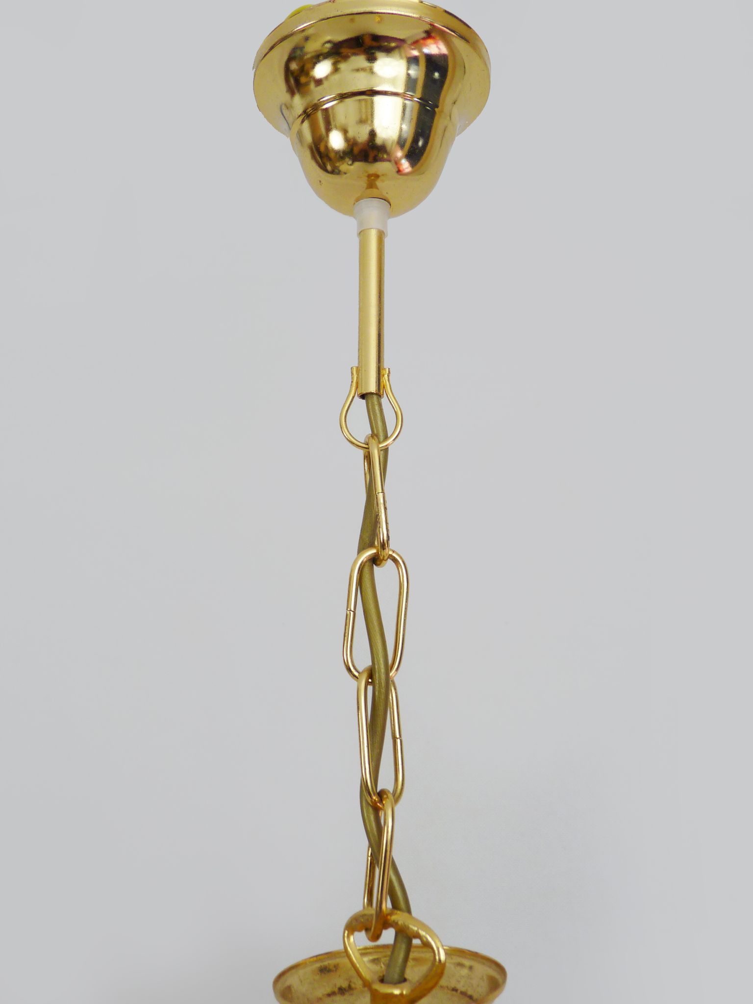 Vintage flower chandelier in Murano glass and brass with 2 burners. Year 70