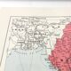 Carte ancienne Indochine Asie 43x43cm de 1950