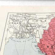 Old map of Indochina Asia 43x43cm from 1950
