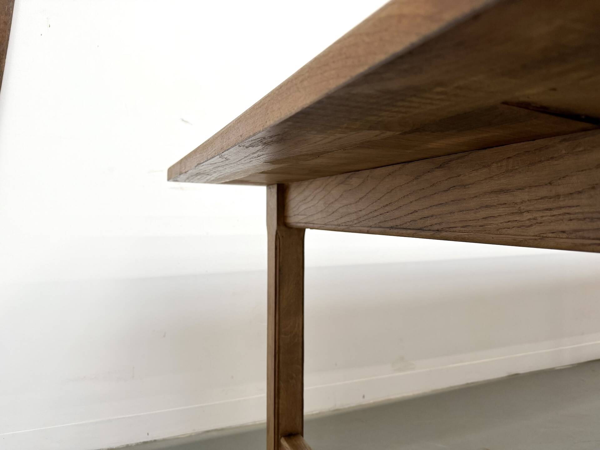 XXL farmhouse table in solid oak 350 cm - Reconstruction Style - 1950s