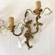 Paire d'appliques en laiton avec pampilles style rocaille